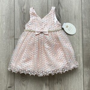 American Princess Dress Sweetheart Neckline Baby Girl 24MPearls Bows Wedding ✨